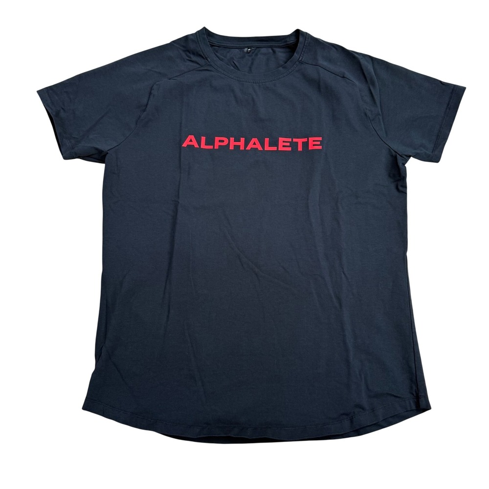Alphalete Graphic Logo T-Shirt Mens Large Black Active Gym Casual